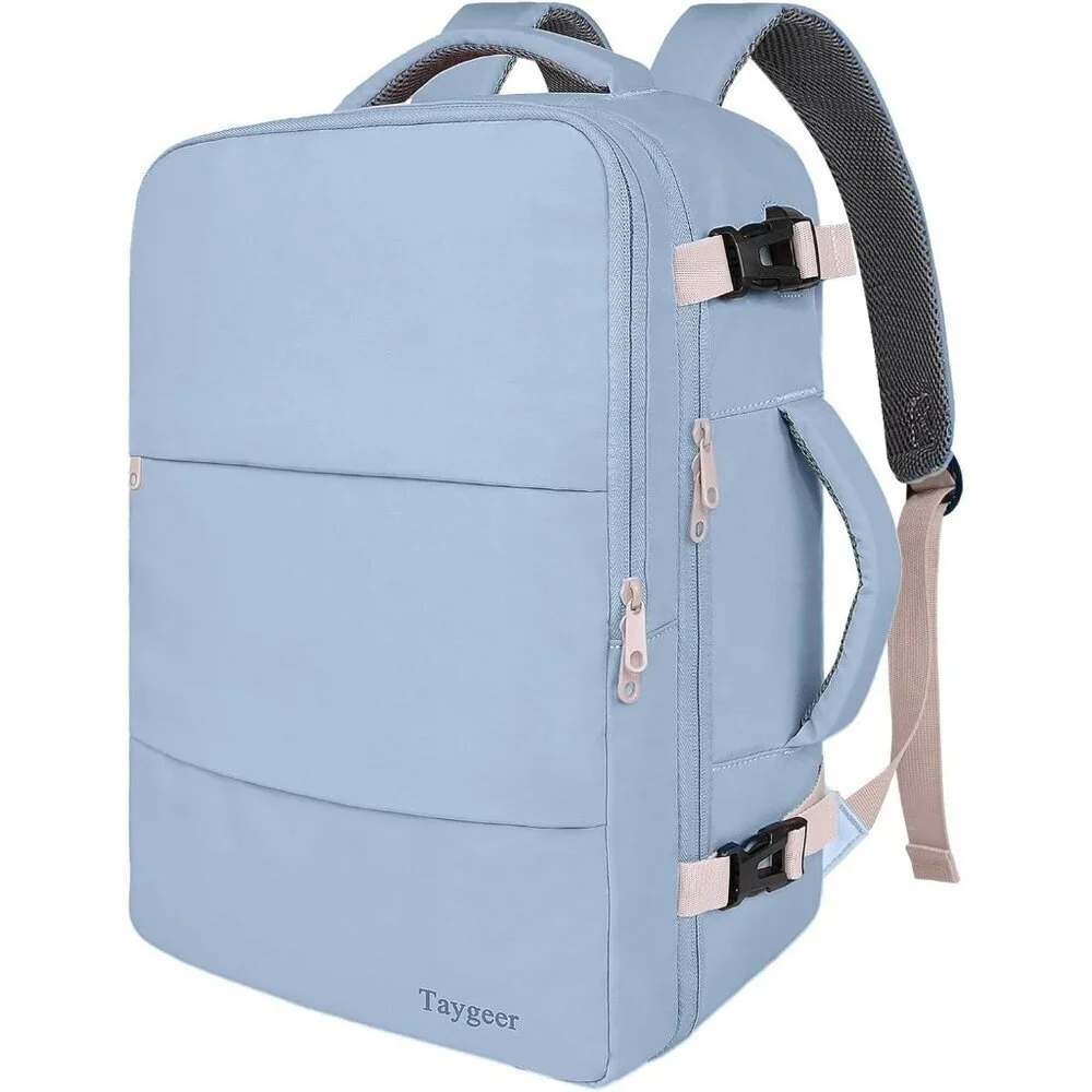Taygeer Women's Powder Purple Travel Backpack Carry On 15.6inch Laptop Backpack